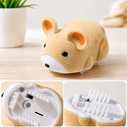 Interactive Electric Hamster Cat Toy Smart Moving Plush Pet Teaser Toy Automatic Moving Cat Toy for Indoor Cats Kittens