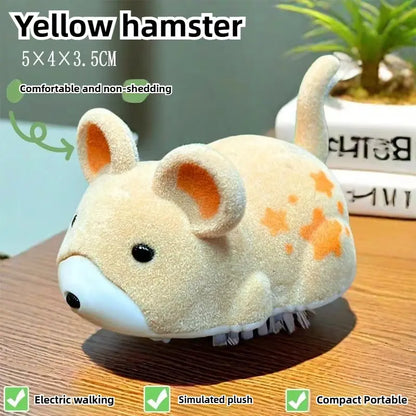 Interactive Electric Hamster Cat Toy Smart Moving Plush Pet Teaser Toy Automatic Moving Cat Toy for Indoor Cats Kittens