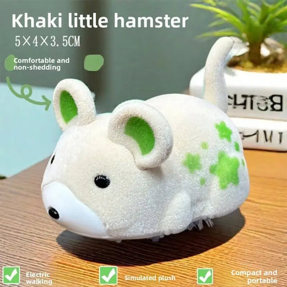 Interactive Electric Hamster Cat Toy Smart Moving Plush Pet Teaser Toy Automatic Moving Cat Toy for Indoor Cats Kittens